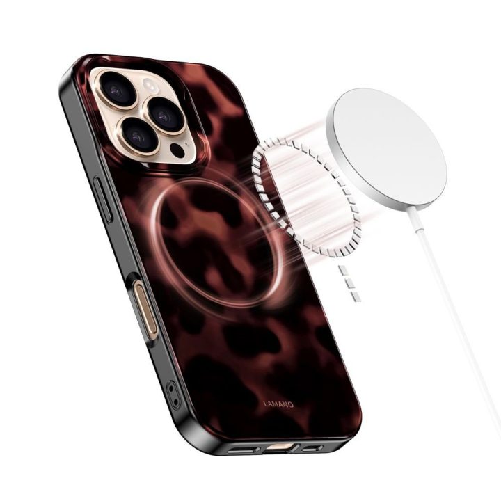 iPhone 16 Pro dėklas juodas su raudonais akcentais
