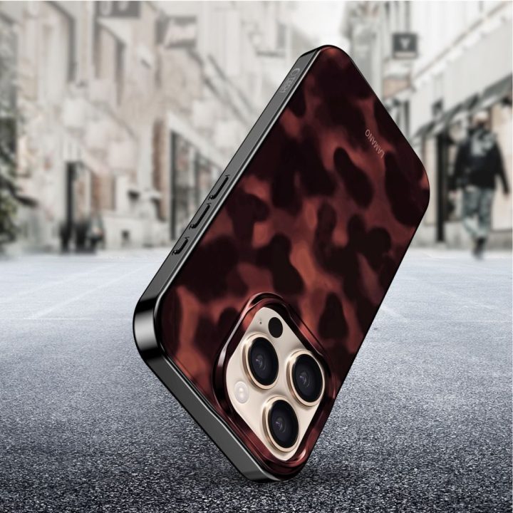 iPhone 16 Pro dėklas juodas su raudonais akcentais