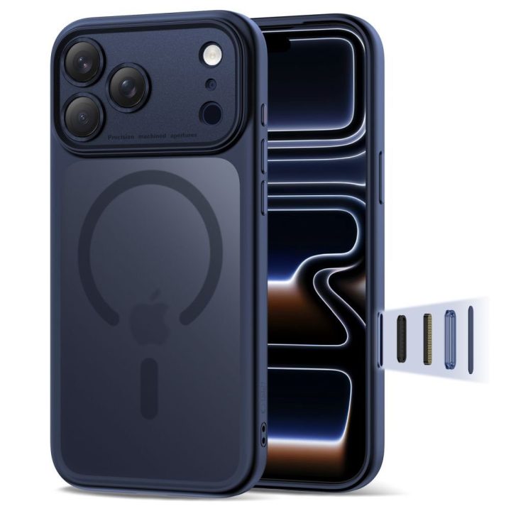 iPhone 17 Pro dėklas su MagSafe matinė mėlyna