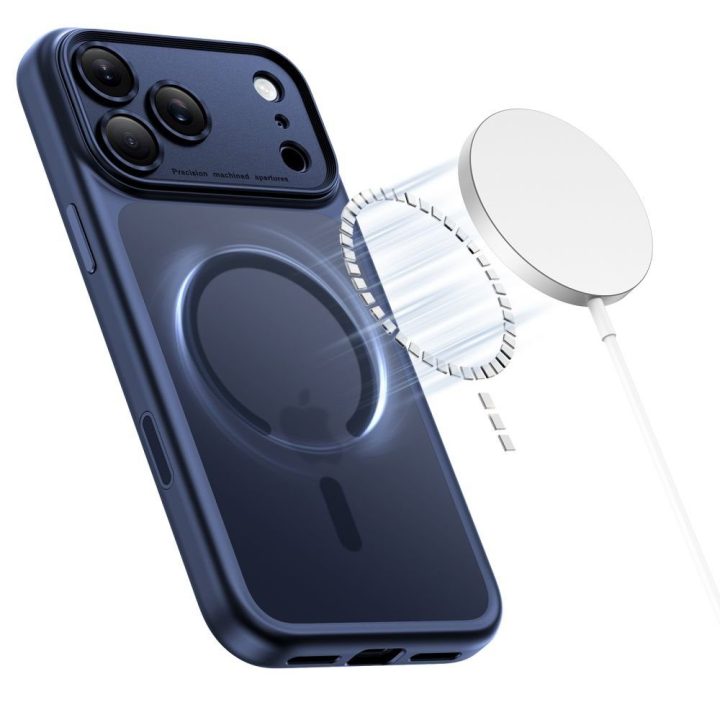 iPhone 17 Pro dėklas su MagSafe matinė mėlyna