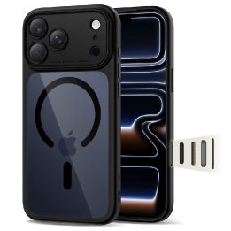 iPhone 17 Pro Max dėklas skaidrus juodas su MagSafe