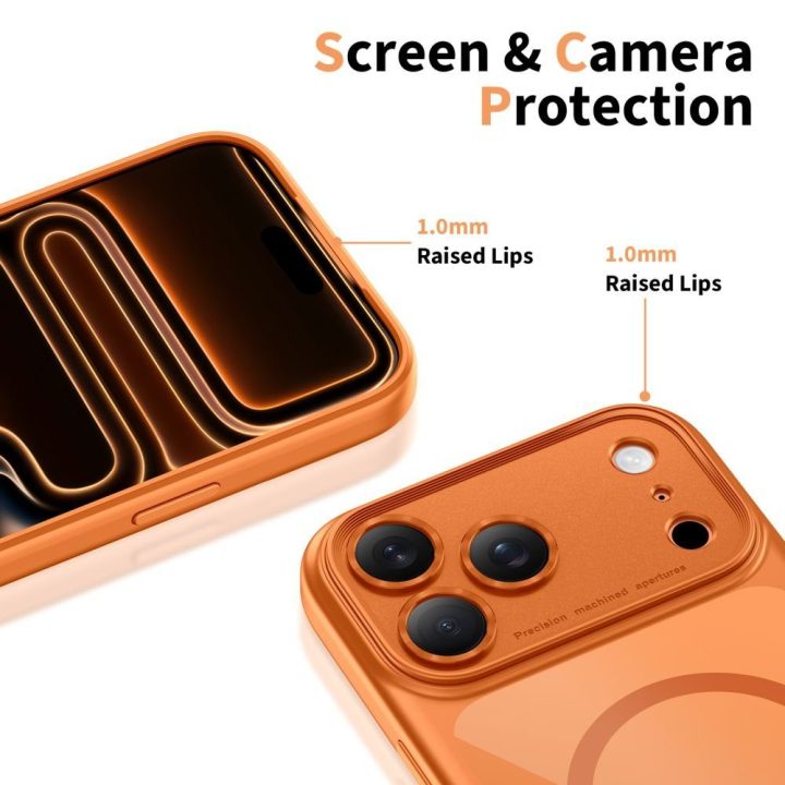 iPhone 17 Pro Max dėklas skaidrus oranžinis