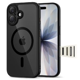 iPhone 17 dėklas skaidrus juodas su MagSafe