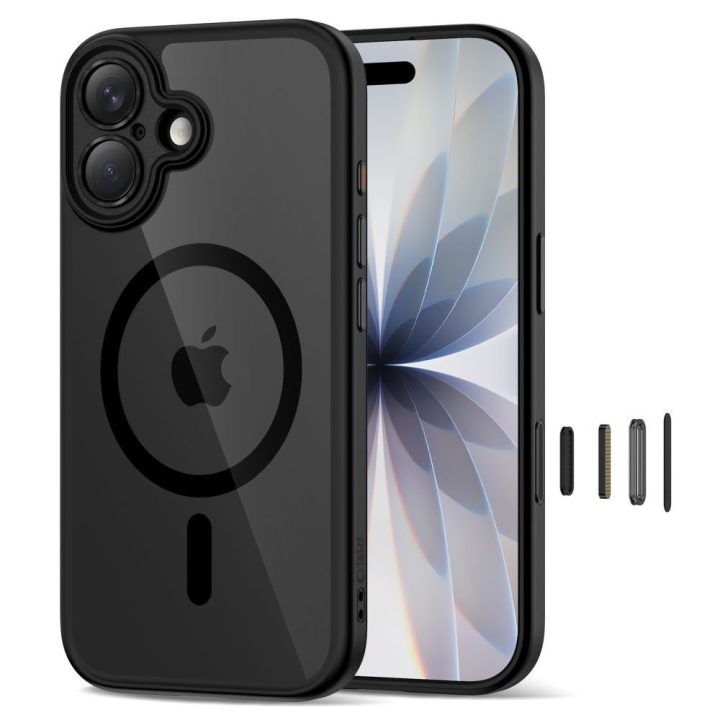 iPhone 17 dėklas skaidrus juodas su MagSafe