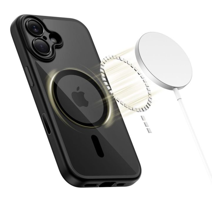 iPhone 17 dėklas skaidrus juodas su MagSafe