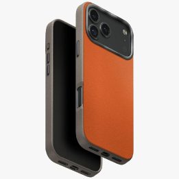 Dėklas oranžinis–pilkas Uniq Lyden iPhone 17 Pro Max – patikimas pasirinkimas