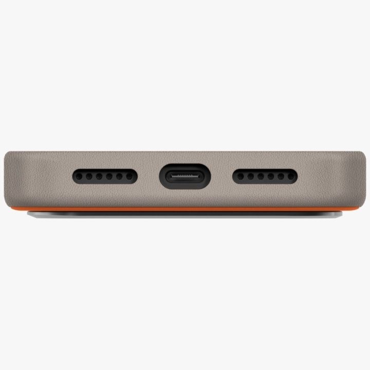 Dėklas oranžinis–pilkas Uniq Lyden iPhone 17 Pro Max – patikimas pasirinkimas
