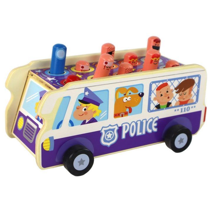 Medinis žaidimų automatas Dodgeball su policijos autobusu – lavinantis pasirinkimas
