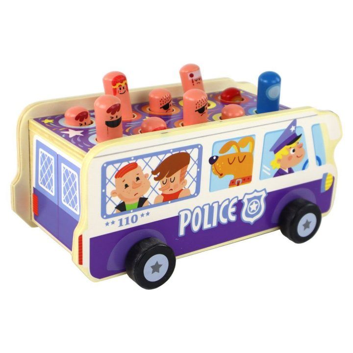 Medinis žaidimų automatas Dodgeball su policijos autobusu – lavinantis pasirinkimas