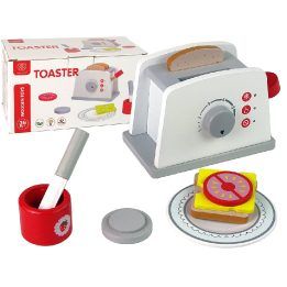 Skrudintuvas medinis su pusryčių priedais vaikams – mielas žaidimas namams