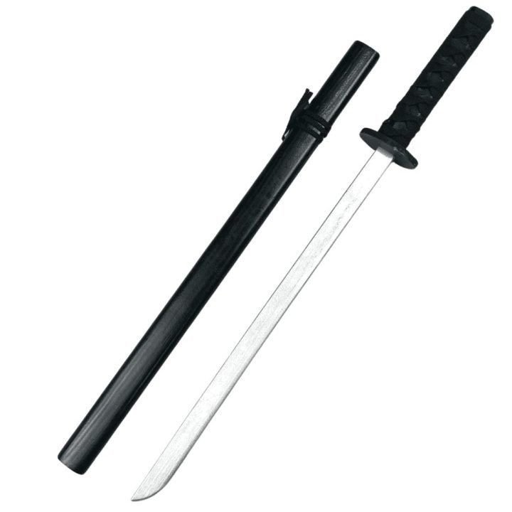 Medinis katana treniruočių kardas juodas 70 cm – saugus pasirinkimas žaidimams