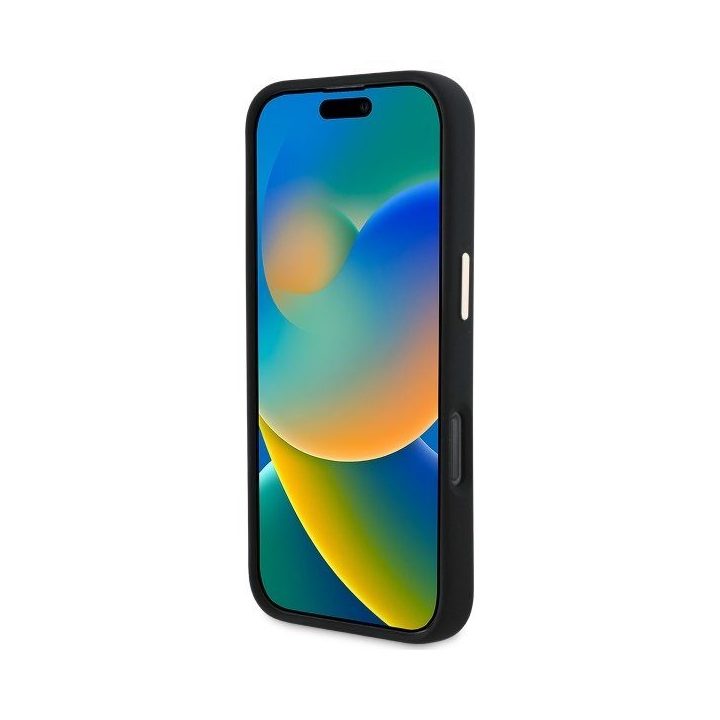 Dėklas iPhone 16 Pro Guess Silicone Script juodas – patikimas pasirinkimas