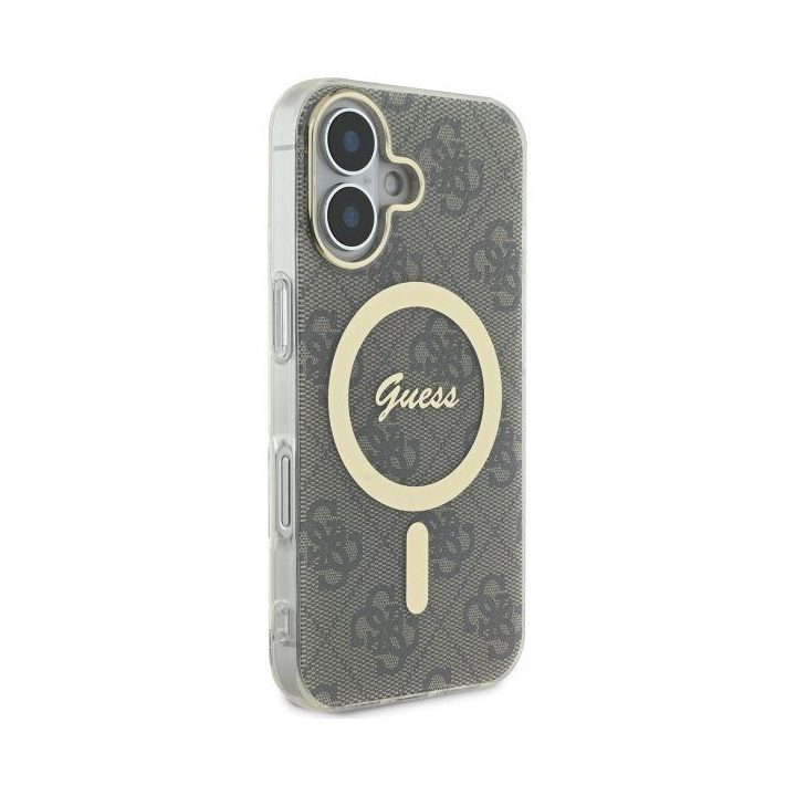 Dėklas iPhone 16 Plus Guess IML 4G rudas – patikimas pasirinkimas