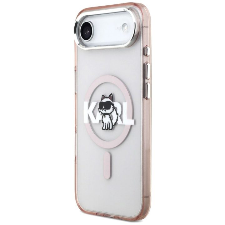 Dėklas iPhone 17 Air Karl Lagerfeld Choupette rožinis – stilingas pasirinkimas
