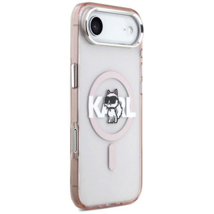 Dėklas iPhone 17 Air Karl Lagerfeld Choupette rožinis – stilingas pasirinkimas