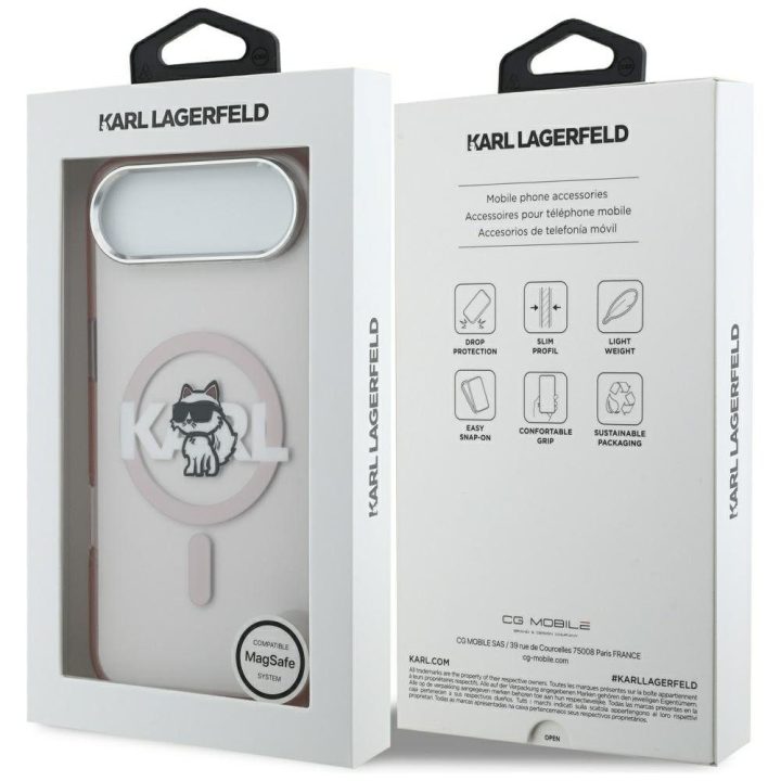 Dėklas iPhone 17 Air Karl Lagerfeld Choupette rožinis – stilingas pasirinkimas