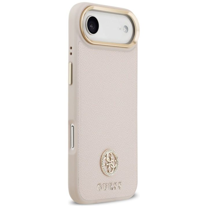 Dėklas iPhone Guess Grained Strass MagSafe rožinis – stilingas pasirinkimas
