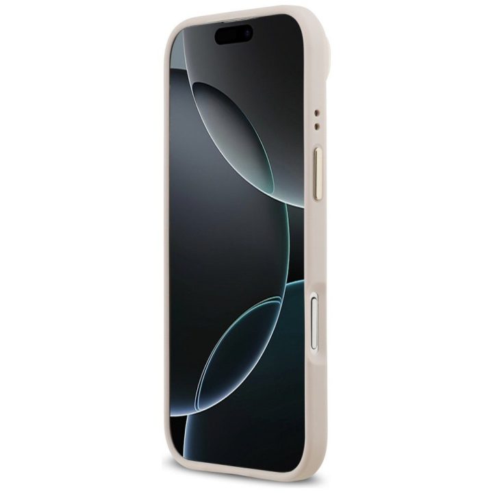 Dėklas iPhone Guess Grained Strass MagSafe rožinis – stilingas pasirinkimas