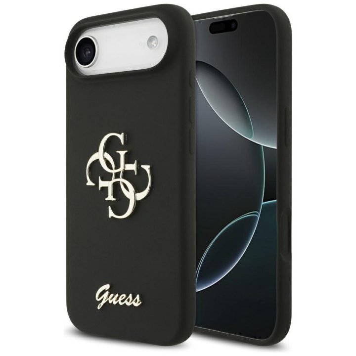 Dėklas iPhone Air Guess Silicone Big 4G Script juodas – patikimas pasirinkimas