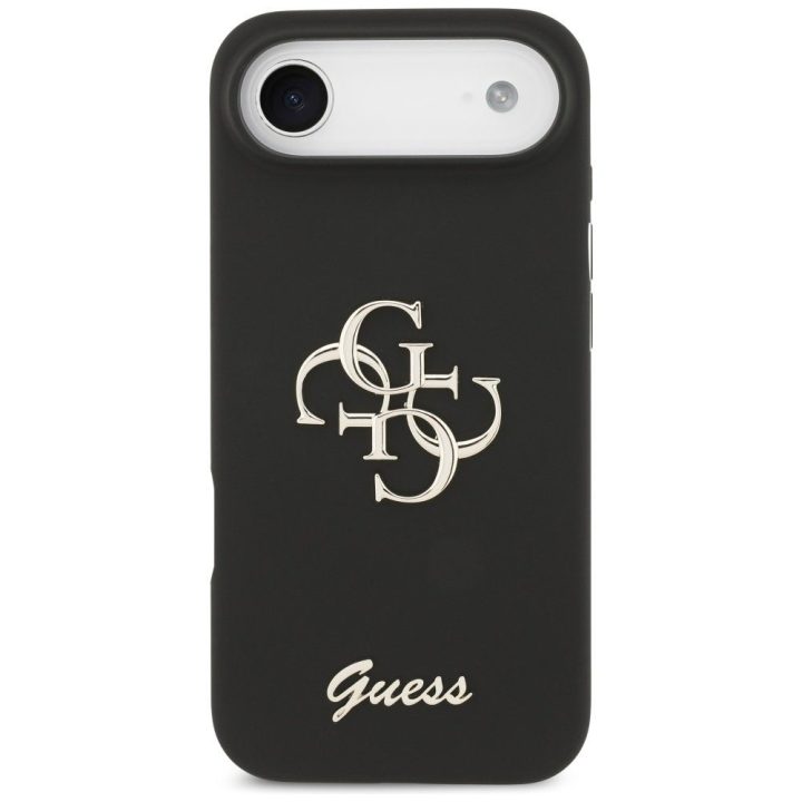 Dėklas iPhone Air Guess Silicone Big 4G Script juodas – patikimas pasirinkimas