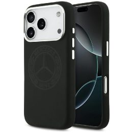 Dėklas iPhone 17 Pro Mercedes silikoninis juodas – elegantiškas pasirinkimas
