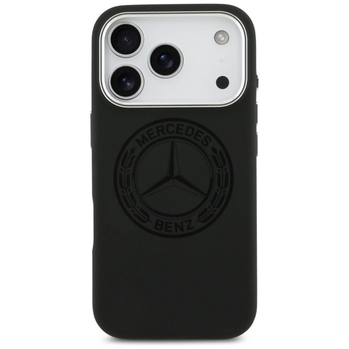 Dėklas iPhone 17 Pro Mercedes silikoninis juodas – elegantiškas pasirinkimas