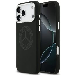 Dėklas iPhone 17 Pro Max Mercedes silikoninis juodas – stilingas pasirinkimas