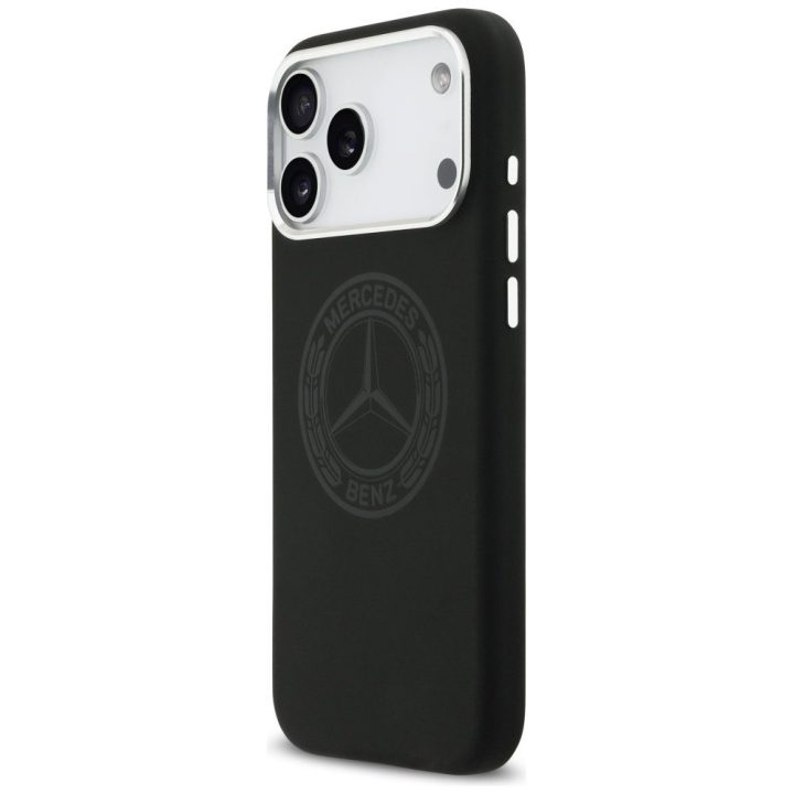 Dėklas iPhone 17 Pro Max Mercedes silikoninis juodas – stilingas pasirinkimas