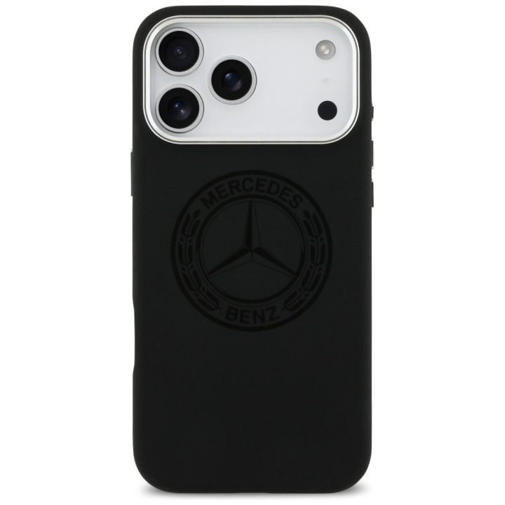 Dėklas iPhone 17 Pro Max Mercedes silikoninis juodas – stilingas pasirinkimas