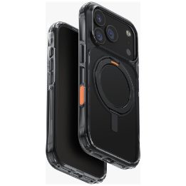 Dėklas iPhone 17 Pro Uniq Swivix juodas su stovu – patikimas pasirinkimas