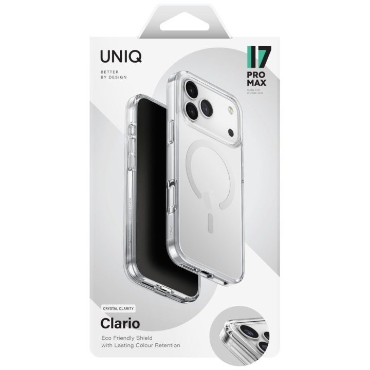 Dėklas iPhone 17 Pro Max Uniq Clario MagClick permatomas – patikimas pasirinkimas
