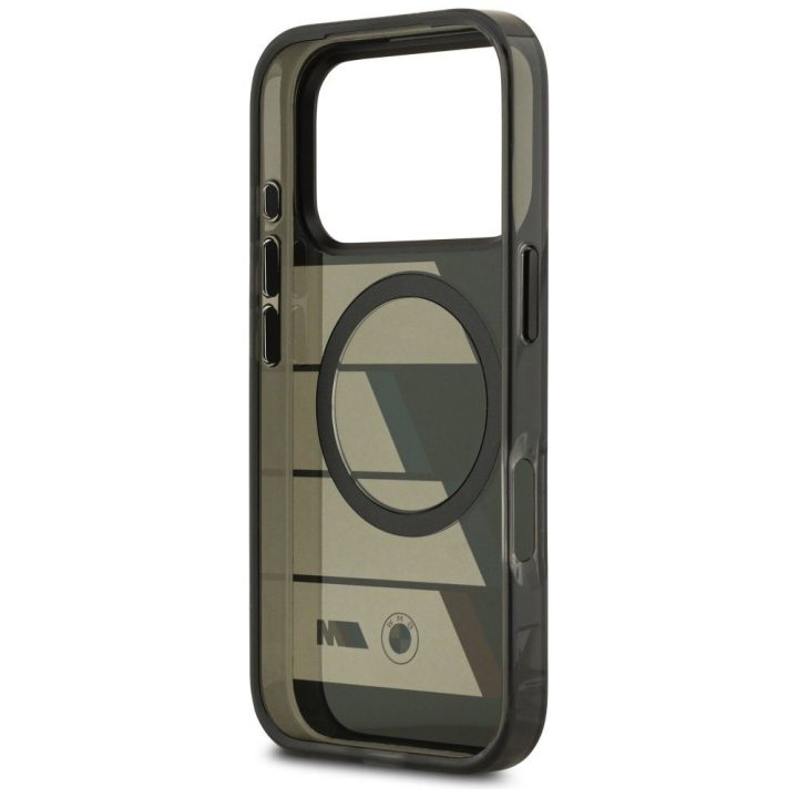 Dėklas iPhone 17 Pro BMW M juodas su magnetu – patikimas pasirinkimas