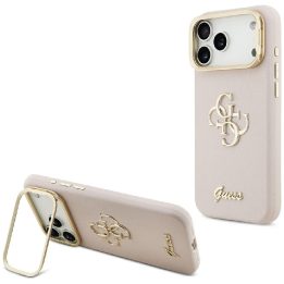 Dėklas iPhone 17 Pro Max Guess Grained 4G rožinis – stilingas pasirinkimas