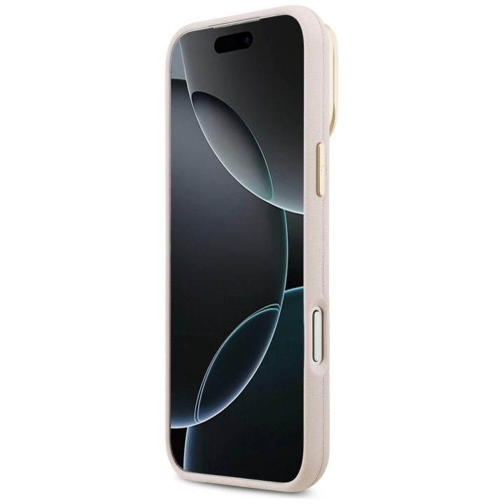 Dėklas iPhone 17 Pro Max Guess Grained 4G rožinis – stilingas pasirinkimas