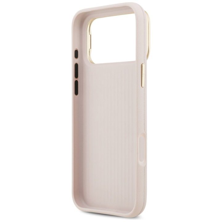 Dėklas iPhone 17 Pro Max Guess Grained 4G rožinis – stilingas pasirinkimas