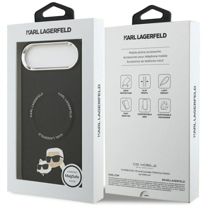 Dėklas iPhone Air Karl Lagerfeld Karl & Choupette juodas – stilingas pasirinkimas