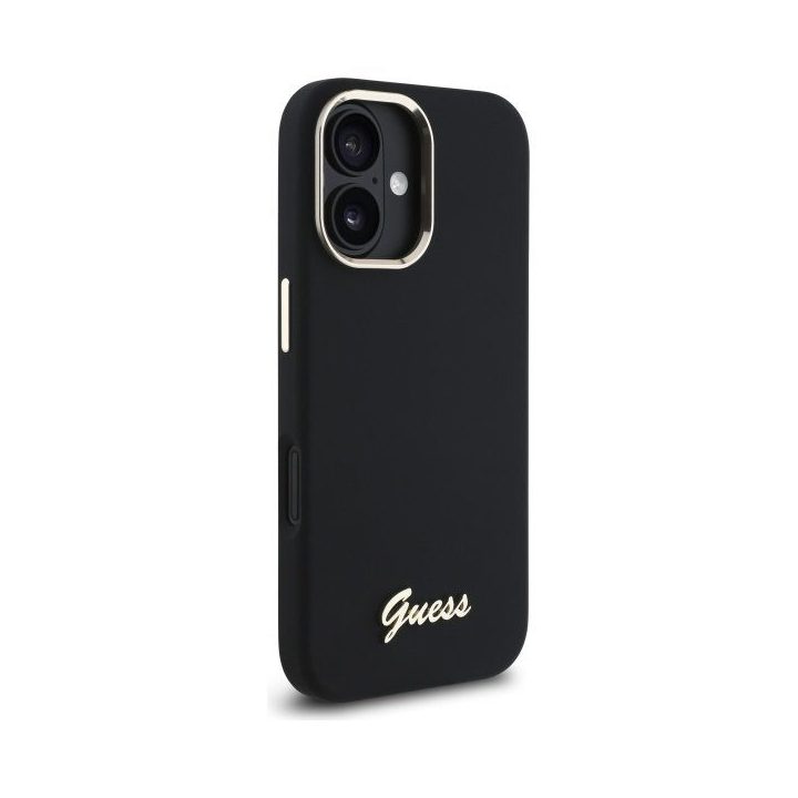 Dėklas iPhone 16 Plus Guess juodas su logotipu – patikimas pasirinkimas