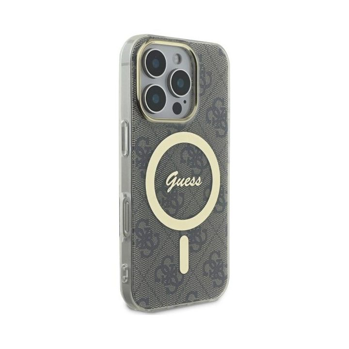 Dėklas iPhone 16 Pro Guess IML 4G rudas – patikimas pasirinkimas