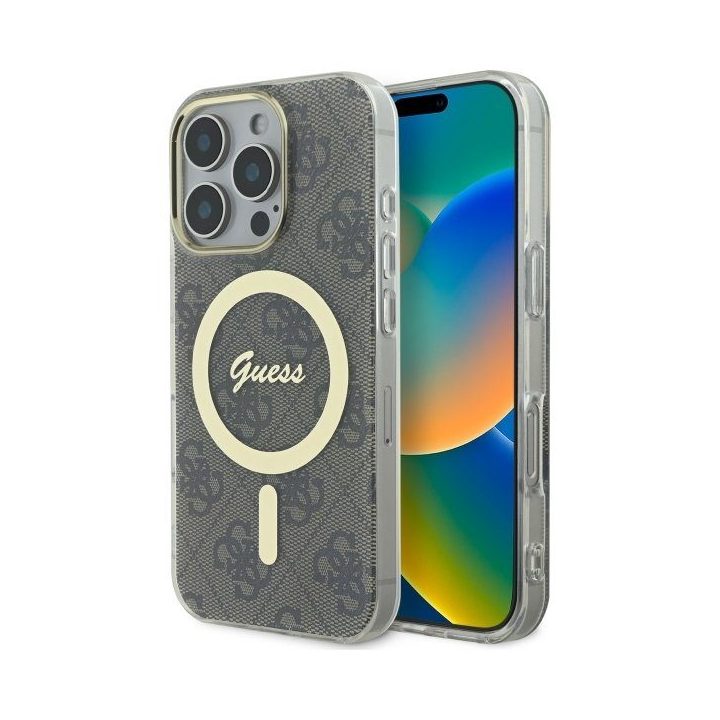 Dėklas iPhone 16 Pro Max Guess IML 4G rudas – patikimas pasirinkimas