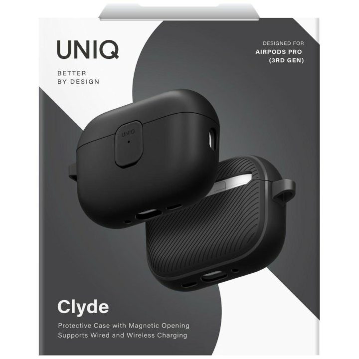 Dėklas AirPods Pro 3 Uniq Clyde juodai pilkas – patikimas pasirinkimas