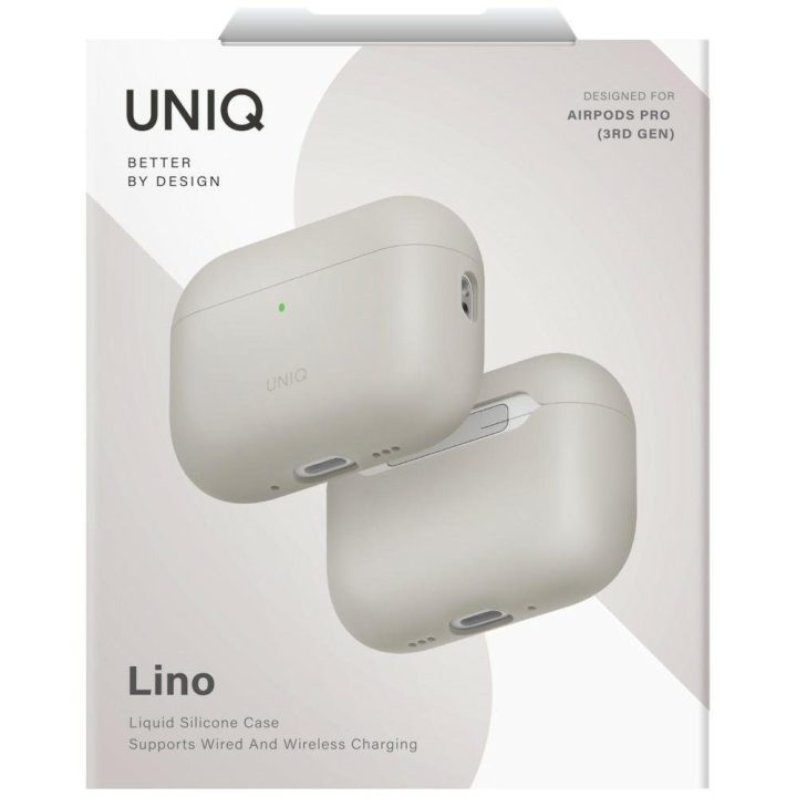 Dėklas AirPods Pro Uniq Lino silikoninis smėlio – patikimas pasirinkimas