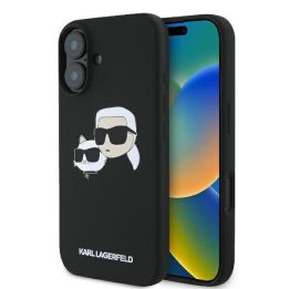 Dėklas iPhone 16 Karl Lagerfeld juodas su spauda – stilingas pasirinkimas