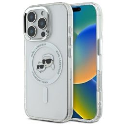 Dėklas iPhone 16 Pro Max Karl Lagerfeld baltas – stilingas pasirinkimas