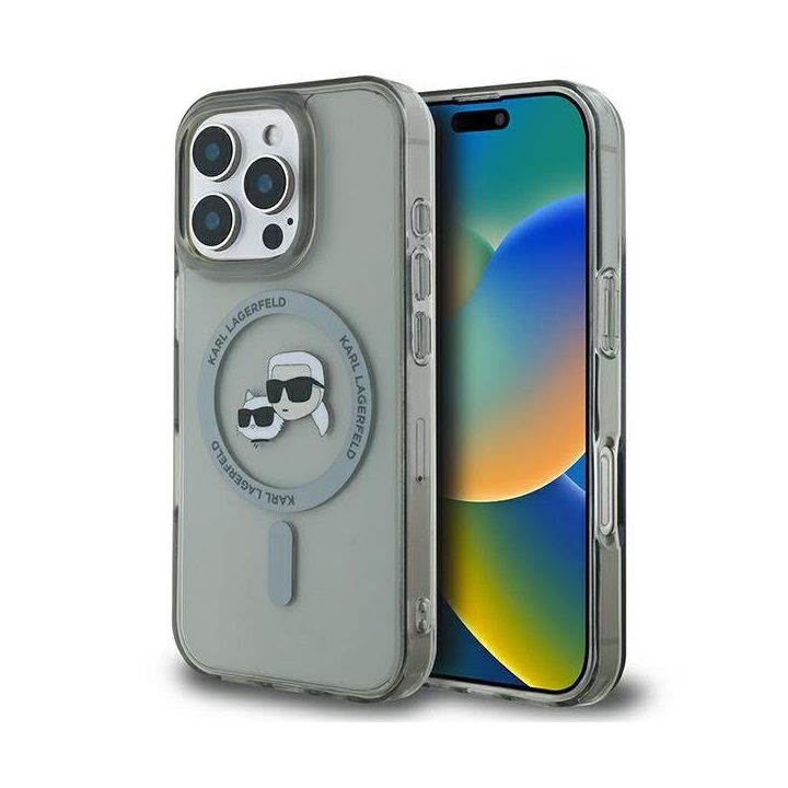 Dėklas iPhone 16 Pro Max Karl Lagerfeld juodas metalinis – stilingas pasirinkimas
