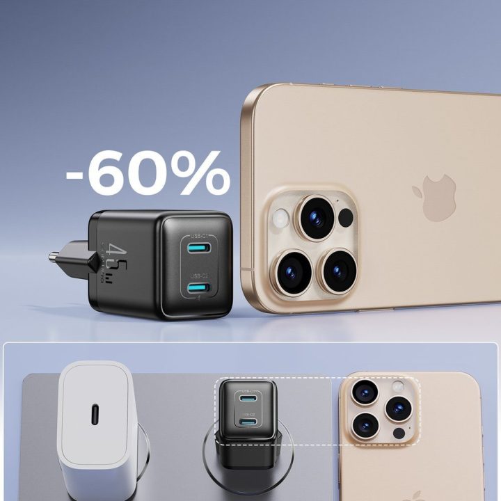 Įkroviklis 45W USB-C JR-TCG17 – greitam ir patogiam įkrovimui namuose.