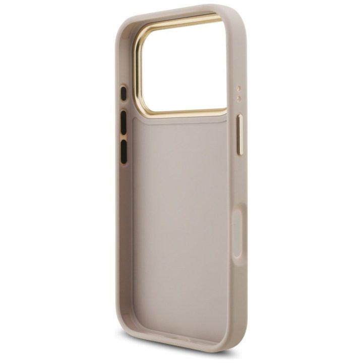 Dėklas iPhone 17 Pro Guess Classic Logo su dirželiu – stilingai apsaugai ir patogumui kasdien.