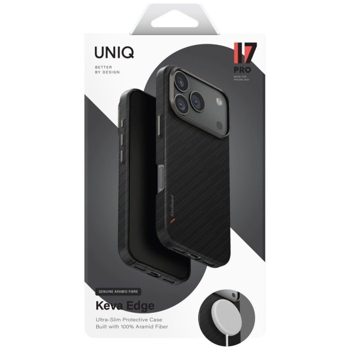 Dėklas Magclick iPhone 17 Pro Uniq Keva EDGE – apsaugai ir belaidžiam įkrovimui kasdien.
