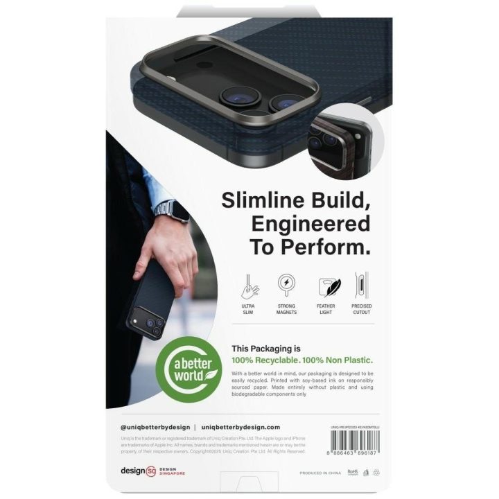 Dėklas iPhone 17 Pro Max Uniq Keva EDGE Magclick – patogiam įkrovimui ir apsaugai kasdien.