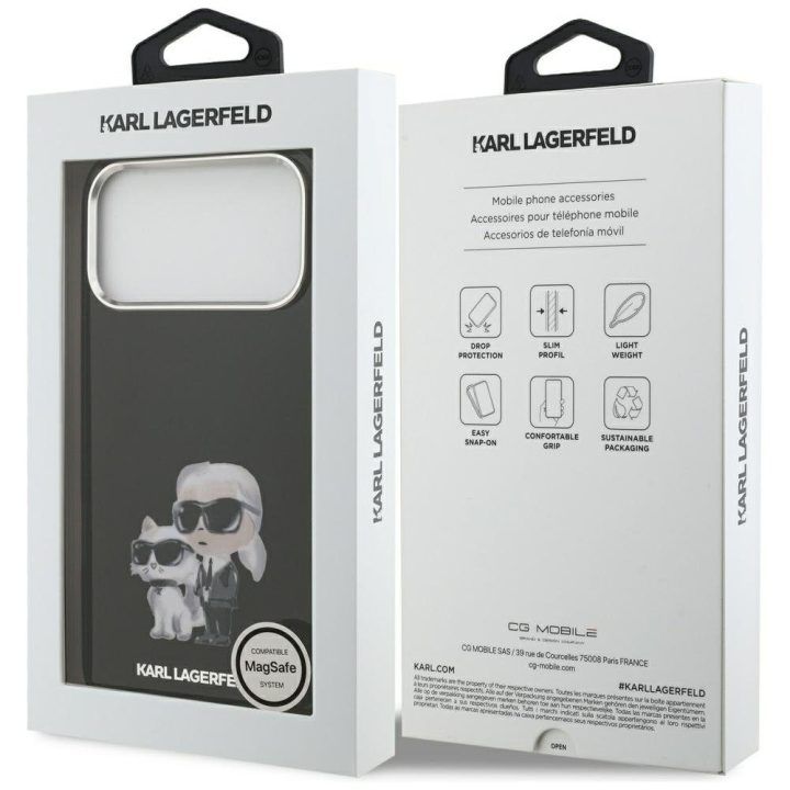 Dėklas iPhone 17 Pro Karl Lagerfeld Aquarelle MagSafe – stilingai apsaugai su charakteriu.