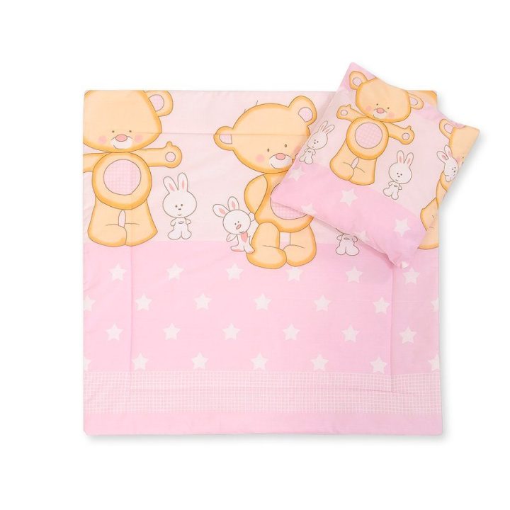 Patalynės komplektas kūdikiui Cuddly Teddy Bear Pram – jaukumui ir saldžiam miegui.